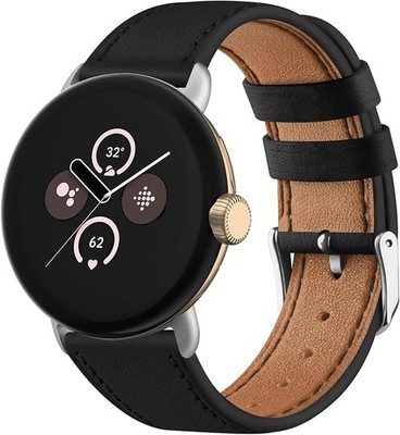1 Pack Leather Strap Compatible with Google Pixel Watch 3 41mm and Pixel Watch 2