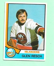 (1) GLENN RESCH 1974-75 O-PEE-CHEE # 353 ISLANDERS ROOKIE EX/EX+ CARD (N5402). rookie card picture