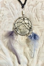 1920 Morgan Silver Dollar DREAM CATCHER Necklace Feather COIN Pendant Statement