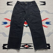 Vtg Carhartt Double-Knee Dungaree Carpenter Pants Distressed Actual Sz 32x28