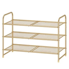 3-Tier Stackable Shoe Rack, Expandable & Adjustable Shoe Shelf Storage Organi...