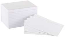 Basics Paper Flash Ruled Index Note Cards, Heavy Weight, White, 3 x 5 Inch Card,