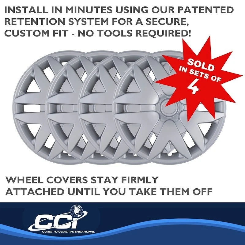 NUEVO Juego de 4 cubiertas de rueda de 16 pulgadas 6 radios divididos de plástico plateado para 04-10 Sienna Foto 3 de 3