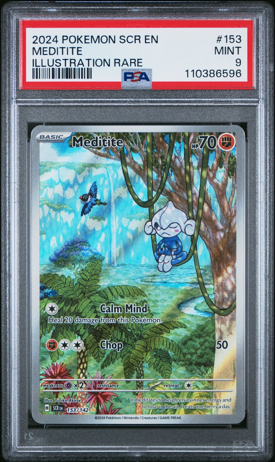 2024 POKEMON SCR EN-STELLAR CROWN ILLUSTRATION RARE #153 MEDITITE PSA 9 - Main Image