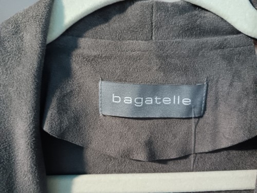 New Faux Suede Jacket Bagatelle Taupe Open Draped Front Size Small - Picture 4 of 9