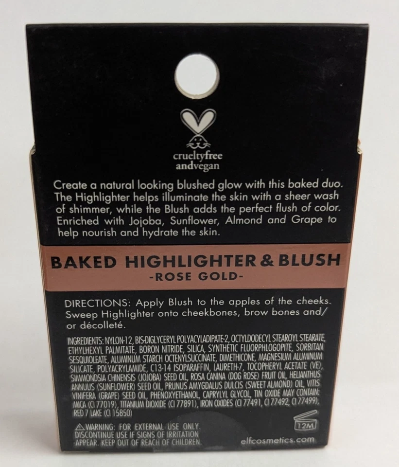 1 PIECE - ELF BAKED HIGHLIGHTER & BLUSH 83371 ROSE GOLD 0.16oz NEW IN PACKAGE - Image 2 of 4