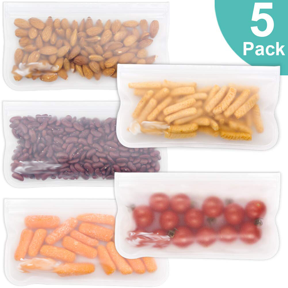 EcoFriendly Reusable Food Storage Bags Leakproof Ziplock Snacks