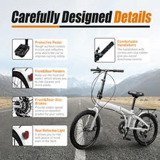 Lightweight Folding Bike Full Suspension Bike 20 Inch 7 Speed MTB Bicycles