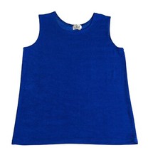 Vintage 90s Jostar Slinky Tank Top Womens M Cobalt Blue Stretch Knit USA Made
