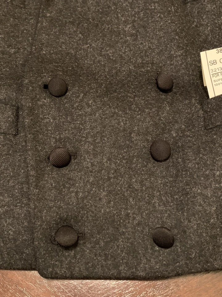 Paul Stuart Phineas Cole Sz Small 100% Wool Double Breasted Vest Charcoal Gray - Image 3 of 4
