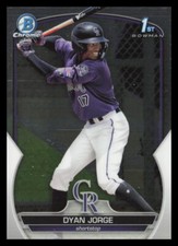 2023 Bowman #BCP-22 Dyan Jorge Colorado Rockies Chrome Prospects Baseball Card