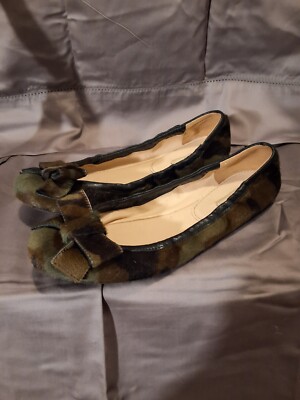 靴 00s PRADA ribbon flat shoes Prada Ribbon Ballet Camo Fur Woman Shoes Sz. 39 | eBay