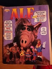 VTG 1987 Diamond ALF Sticker Album Activity Book No 3D Viewer Partially Filled