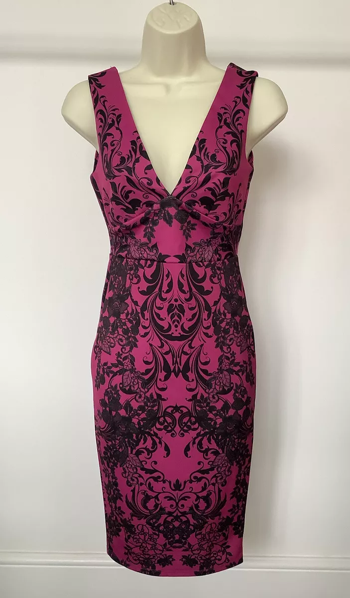 Magenta and cheap black dress