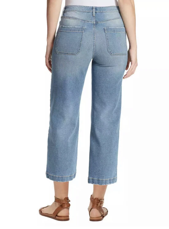 William Rast Women’s Wide Leg Crop Jeans Light Blue Bottoms Size 2/26 NWT — 第 3/4 张图片