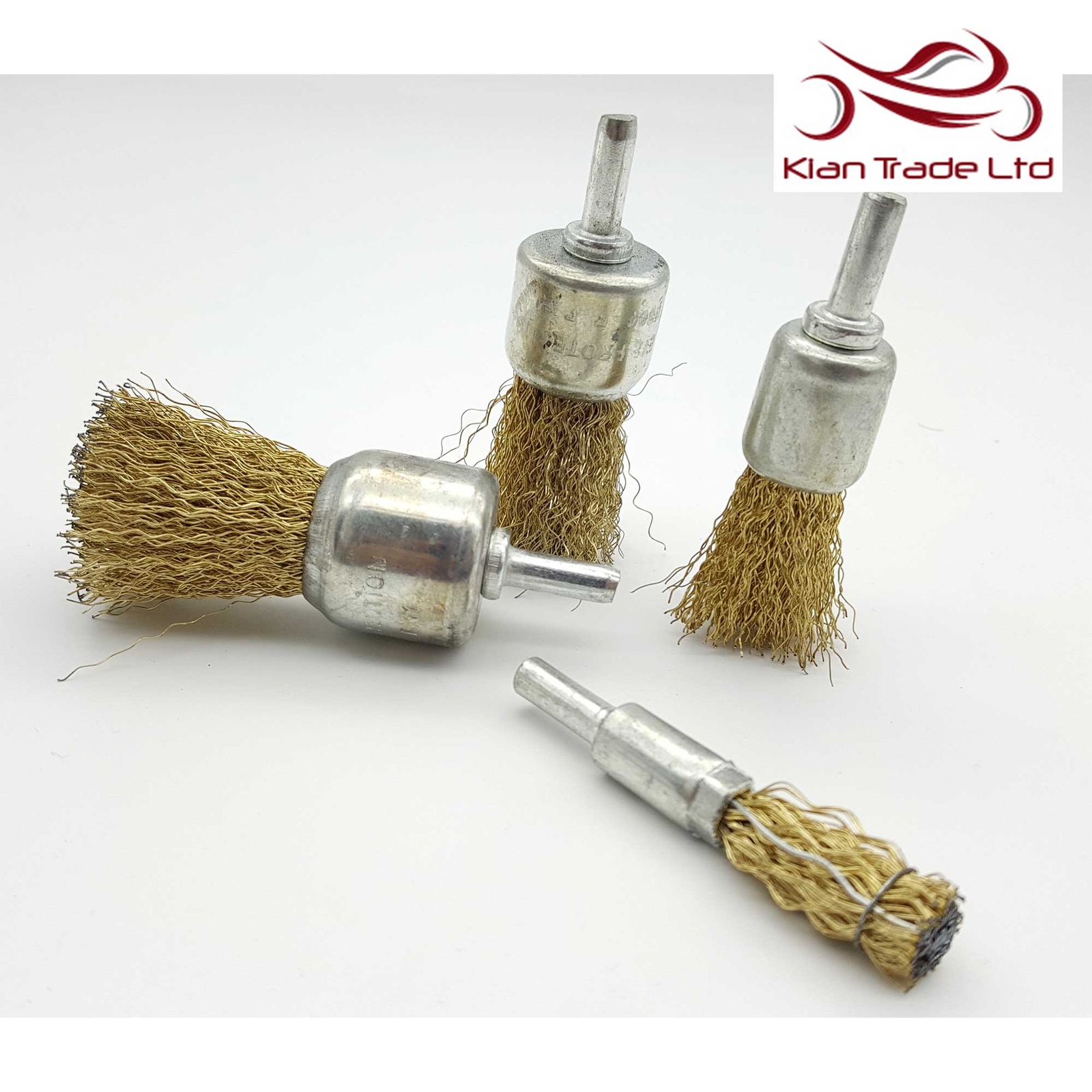Long Wire Brush Drill Brass Plated Clean Corners 10mm 30mm Wirebrush