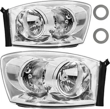 Full Chrome Headlights For 2006-2008 Dodge Ram 1500 2006-2009 Ram 2500 3500