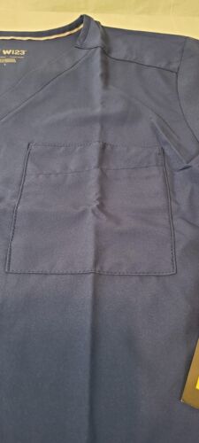 wonderwink Unisex 4 Pocket V-Neck Utility Top medical scrub navy L style 6855 - Picture 7 of 7