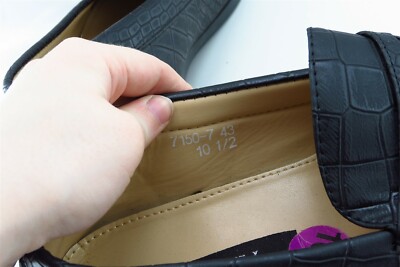 Adolfo Shoes Sz 10.5 M Black Penny Loafer‎ Leather Men 7150 Adolfo Shoes Sz 10.5 M Black Penny Loafer Leather Men 7150  main image 3