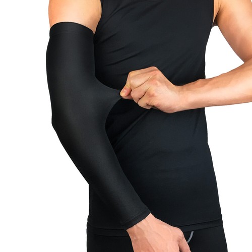 2 PCS Men Velvet Warm Arm Sleeve Sports Basketball Ski Running Winter Protection - Picture 4 of 13