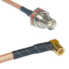 RG400 BNC FEMALE BIG BULKHEAD to SMB FEMALE ANGLE RF Cable FAST-SHIP LOT