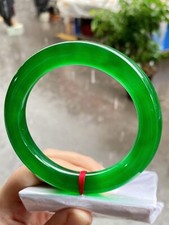 Real Natural Grade AAA Ice Burmese Green Jade jadeite bracelet bangle 60MM