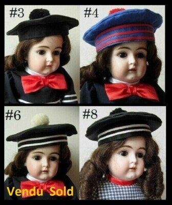 Chapeau velours poupée Jumeau SFBJ Kestner Halbig velvet hat