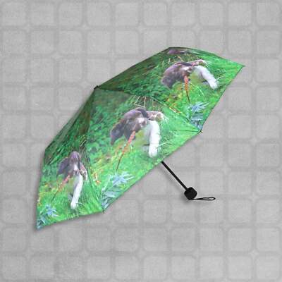 Up To Mischief Mini Folding Umbrella – Cute Spaniel Puppy Design, Compact For Handbags