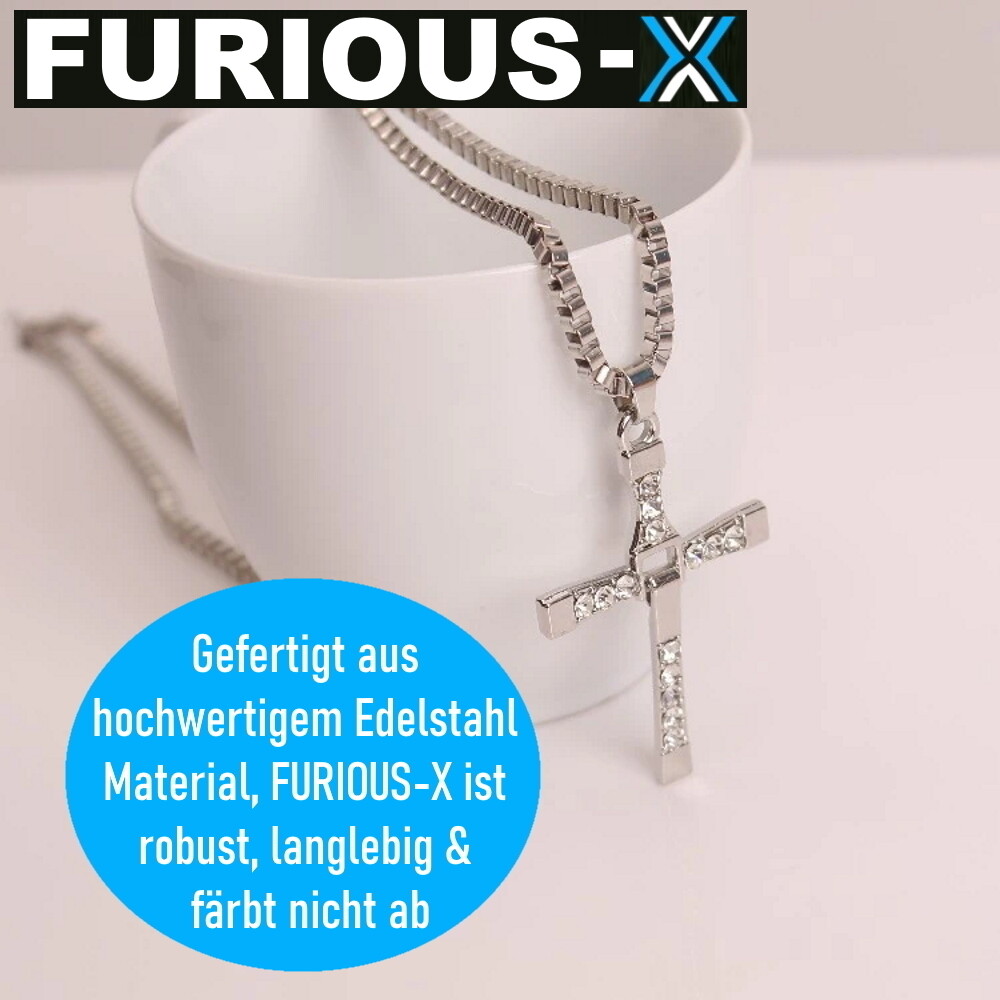 FURIOUS-X Fast Furious Vin Diesel Dominic Toretto Cross Necklace