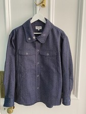Kenzo Wool-blend Long Sleeve Jacket/over Shirt With Logo. Fr 40