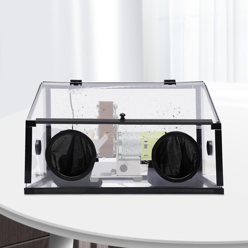 110V 1 Set Of Fully Enclosed Electric Grinding Table Polisher Acrylic Dust Box - Picture 1 of 24