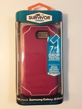 Funda protectora Griffin Survivor Strong Series púrpura para Galaxy J3 Prime