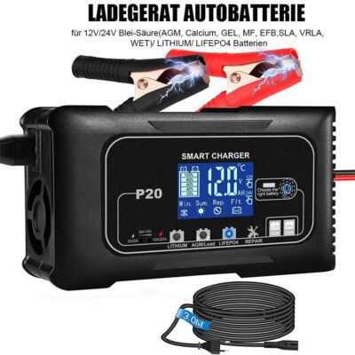 15A/20A/25A/6A Intelligente Batterie Ladegerät Impuls Reparatur Auto KFZ 12V-48V