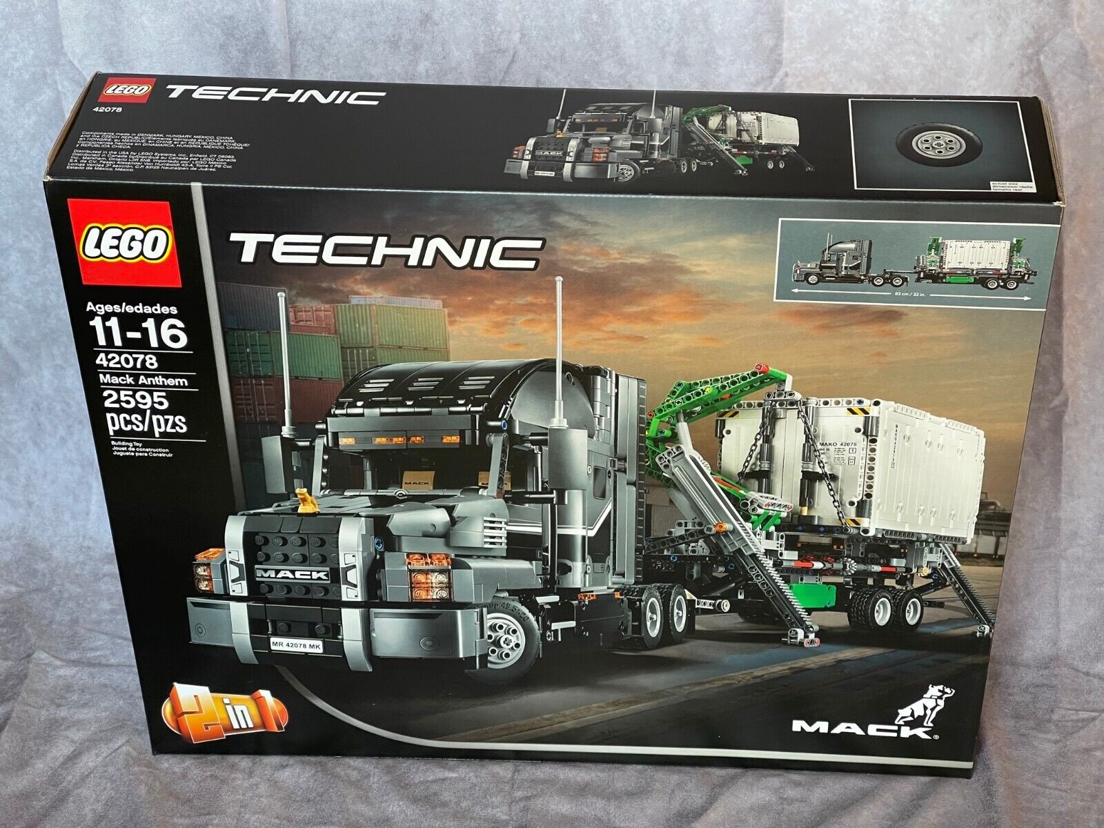 Lego Technic Mack Anthem (42078) Building Kit 2595 Pcs Truck Model Gift Set 673419282949 |