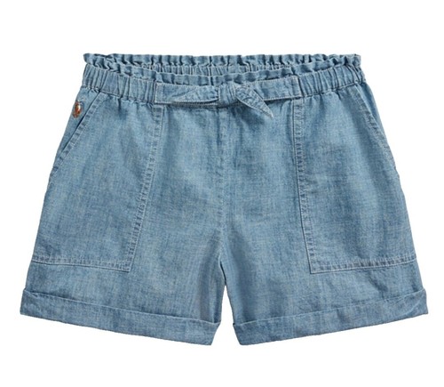 Polo Ralph Lauren Girls Blue Patchwork Distressed Denim Shorts
