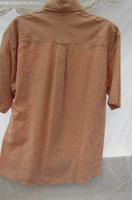 Bugatchi UOMO medium Button Front Shirt Orange Ch… - image 7