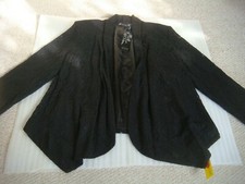 Bnwt Joanna Hope Black Lace Waterfall Jacket Size Uk 16
