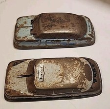 2 Vintage Tin Litho 4" Toy Cars ARGO Gangster  Police Made USA Parts Only