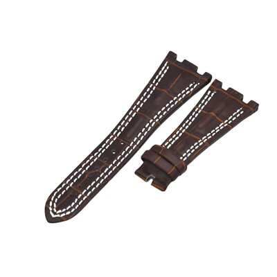 28mm Brown Leather Watch Strap For Audemars Piguet Royal Oak Offshore Deployant