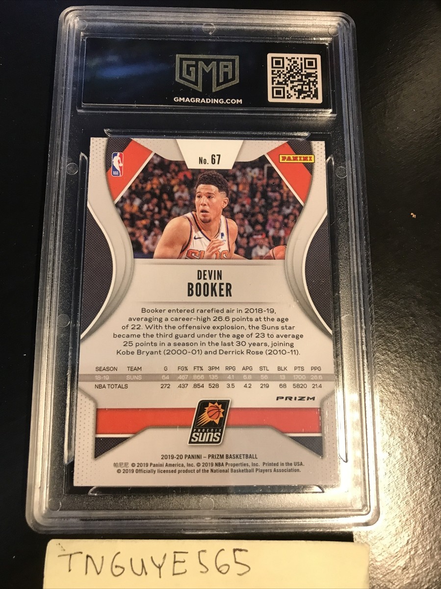 2019-20 Panini Prizm Devin Booker #67 SILVER PRIZM Graded GMA 10