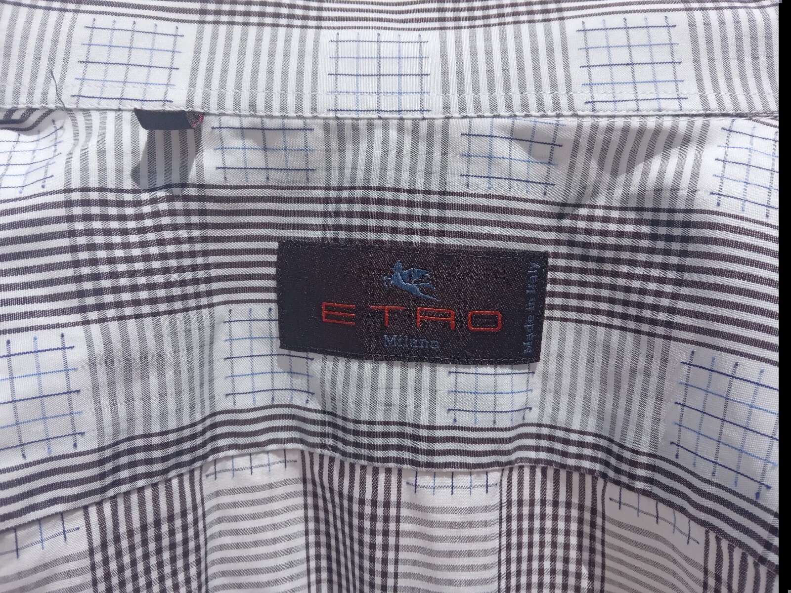 ETRO Men's Grey & White Shirt Size 43 UK Beach chique Vintage RRP £250.00 image 2