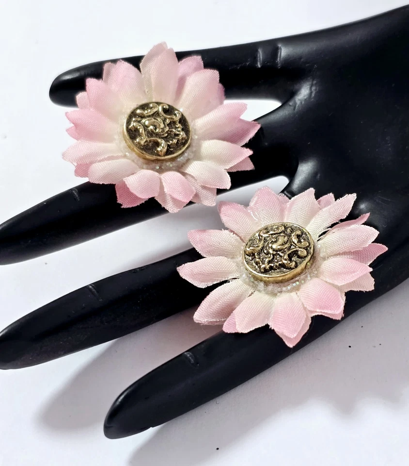 Margeriten Ohrclips Blumen Ohrringe - Bild 2 von 4