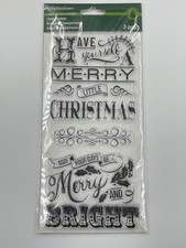 Recollections Christmas Clear Stamps 3 Pcs Sentiments