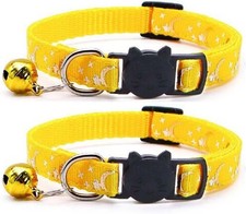 Reflective Cat Collars Breakaway with Bell 2-Pack Girl Boy Pet Kitten Collar