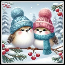 30 Custom Precious Winter Birds Personalized Address Labels