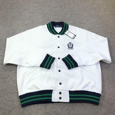 US Open Jacket Mens Large White Tennis Polo Ralph Lauren Bomber Snap Front NWT