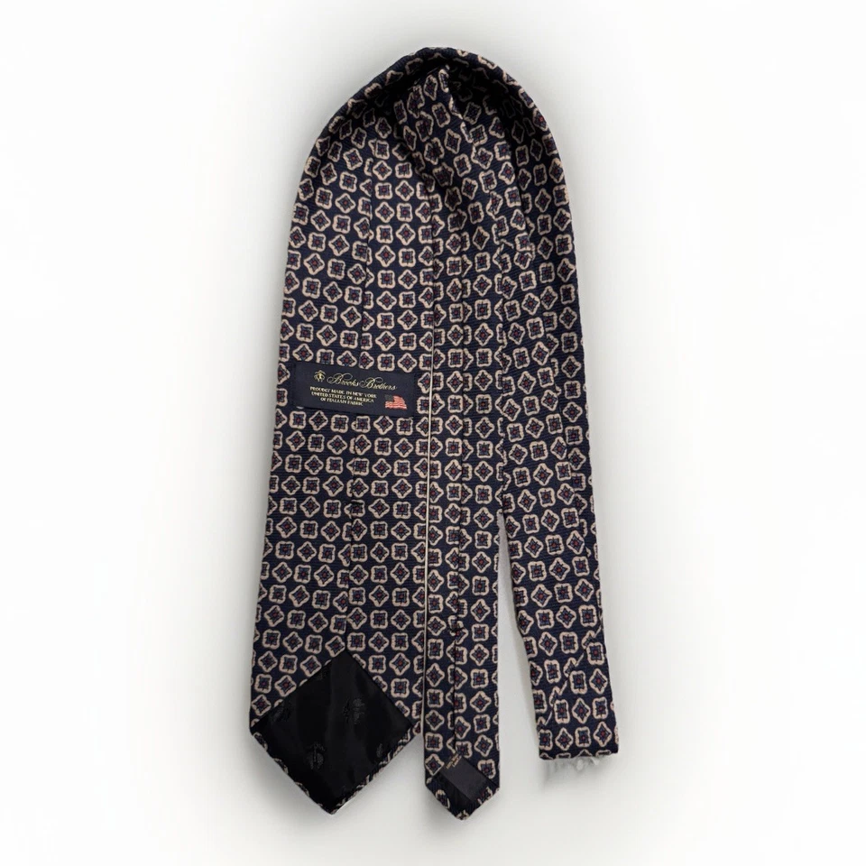 Corbata de cuello Brooks Brothers vintage azul geométrica 100 % lana EE. UU. Italia para hombre nueva sin etiquetas Foto 2 de 4