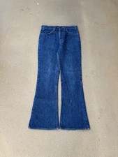 Vintage 70  s Levi  s 646 Orange Tab Bellbottom Flare Faded Denim Jeans Size 30x29