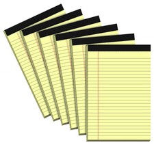 6 Pack Small Legal Pads 5x8 Notepad Yellow Note Pads 5x8 College Ruled