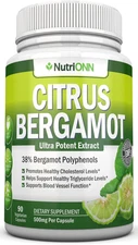 Citrus Bergamot - 500 Mg - 90 Vegetarian Capsules - 38% Polyphenols - Natural Pr